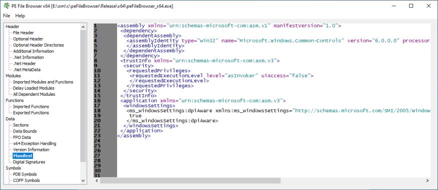 PE File Browser Manifest