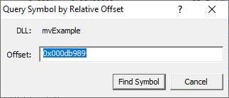 Query Map File Symbol By DLL Relative Address Dialog With Data