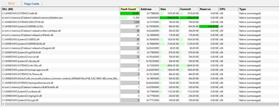 VM Validator showing DLLs in the target application