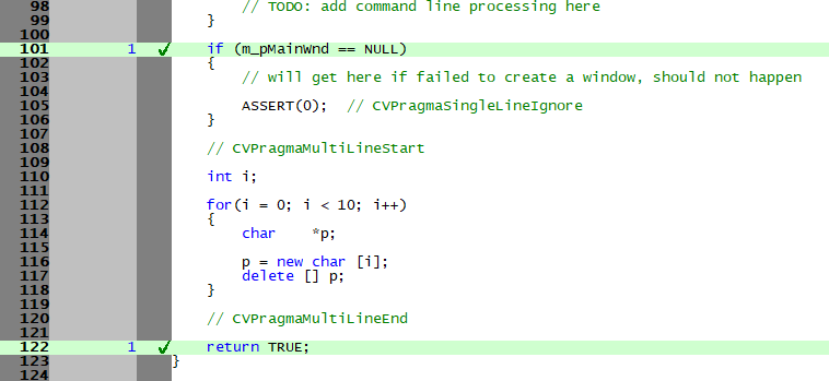 Code coverage exclusion pragmas