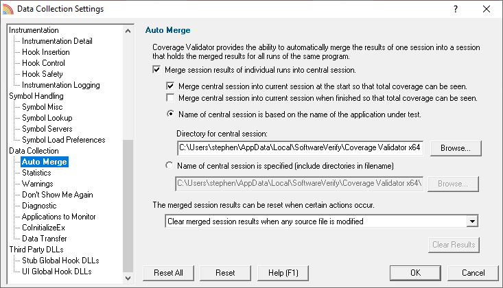 Coverage Validator auto merge settings