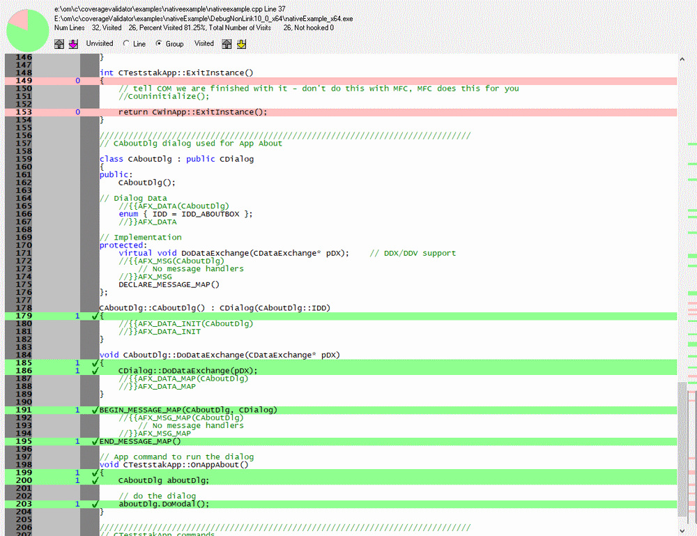 Coverage Validator native example about box coverage