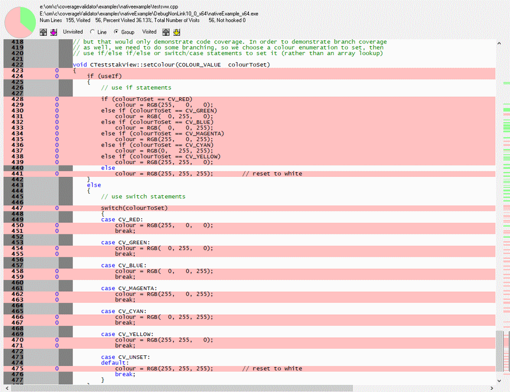 Coverage Validator native example setColour()