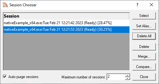 Coverage Validator session manager 3 sessions