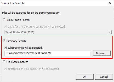 Coverage Validator Source file search