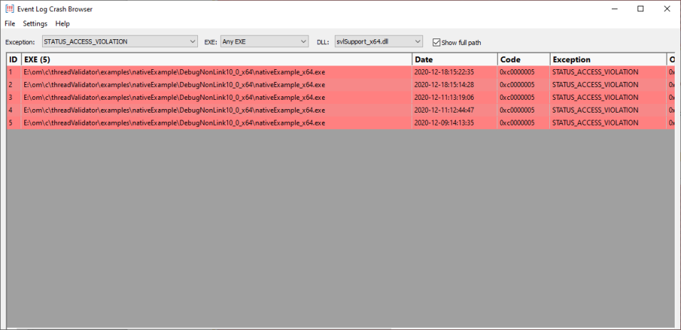 Event Log file example