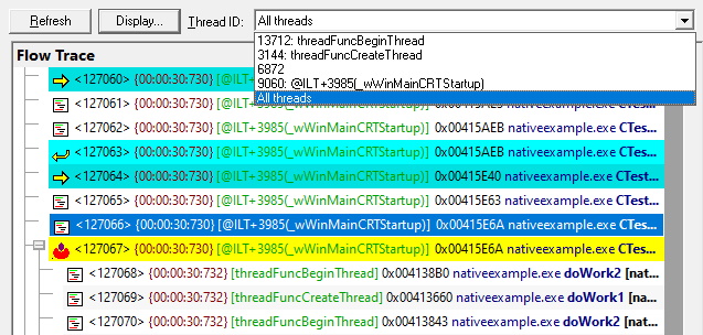 Execution tracing example