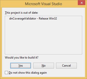 Visual Studio's 'Project is out of date' warning