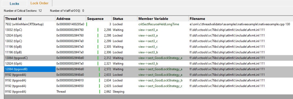 Thread Validator thread lock order