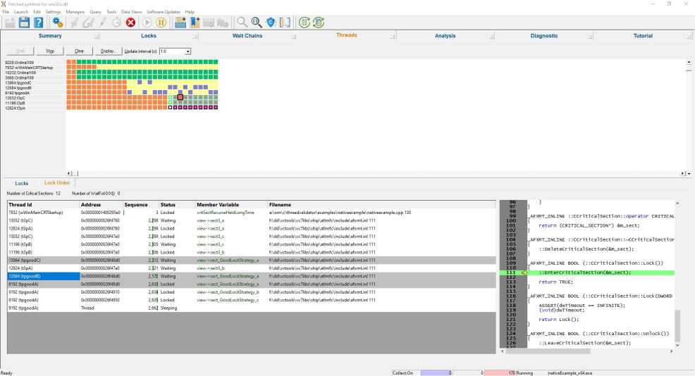 Thread Validator locks timeline