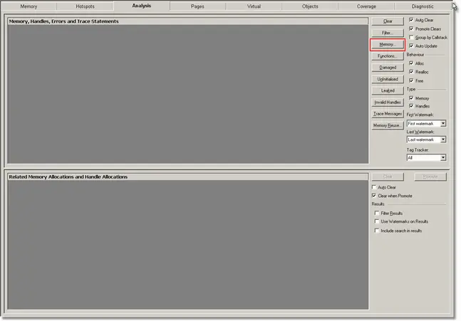 Memory Validator memory analysis