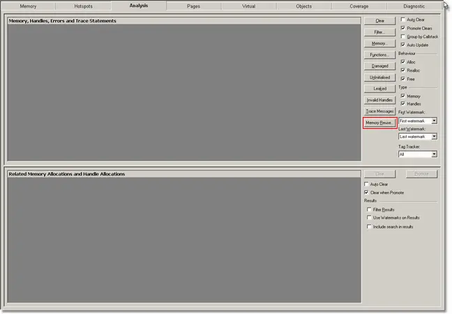 Memory Validator memory analysis