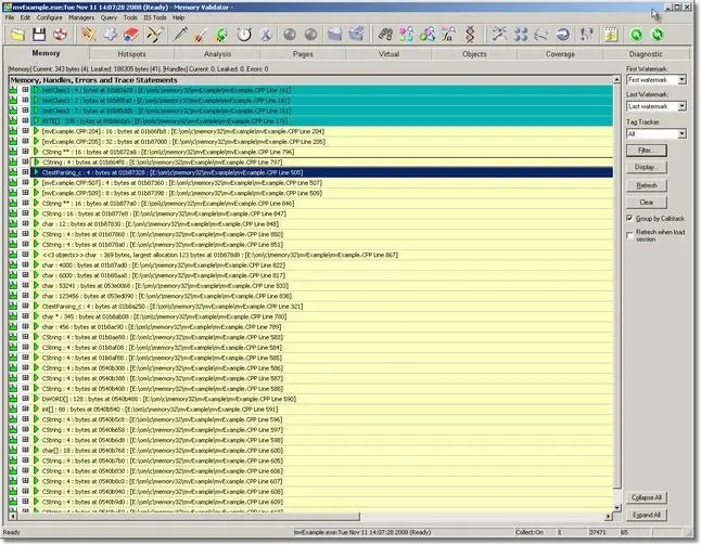 Memory Validator results filtered by DLL