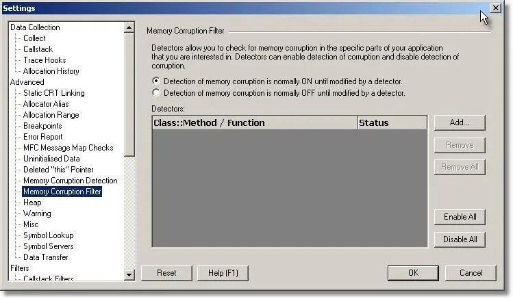 Memory Validator memory corruption settings (2)