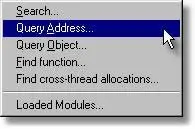Memory Validator, tools menu query address