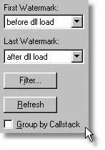 Memory Validator watermark selection combo boxes