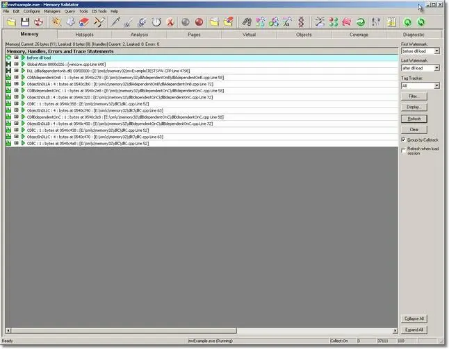 Memory Validator results with watermarks