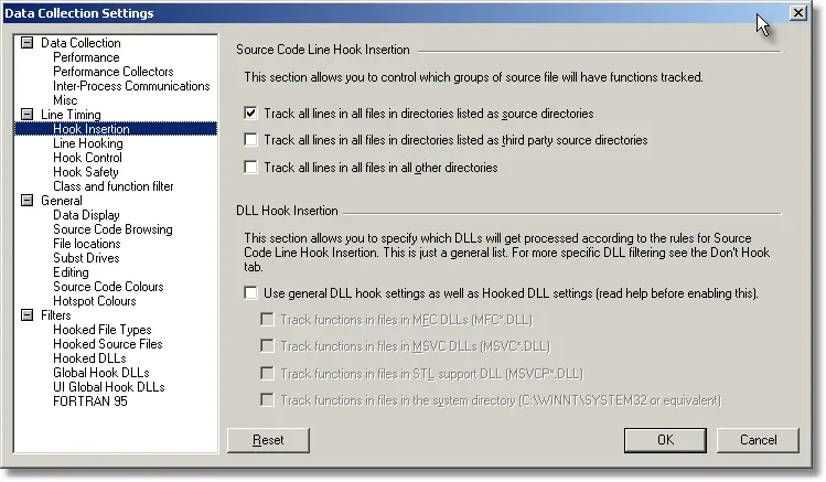 Performance Validator hook insertion settings