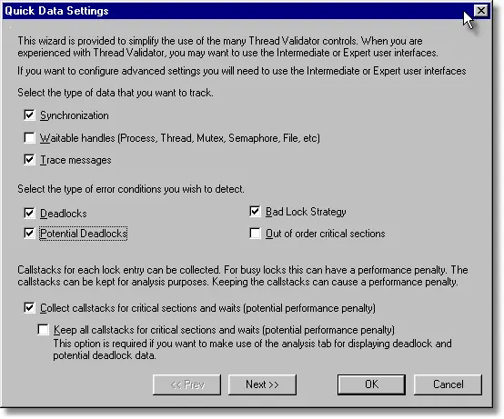 Thread Validator potential deadlock settings (novice)