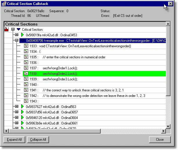 Thread Validator wrong lock order callstack