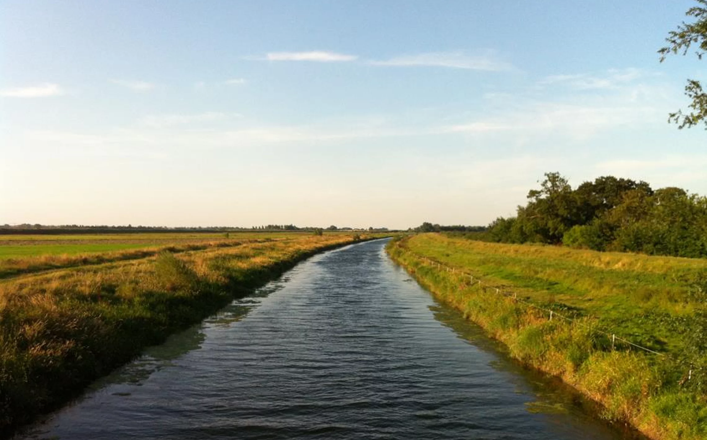 Looking south along the New Bedford river at Sutton Gault in the Cambridgeshire fens