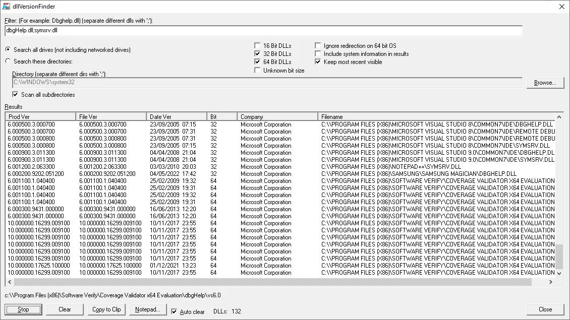 DLL Version Finder