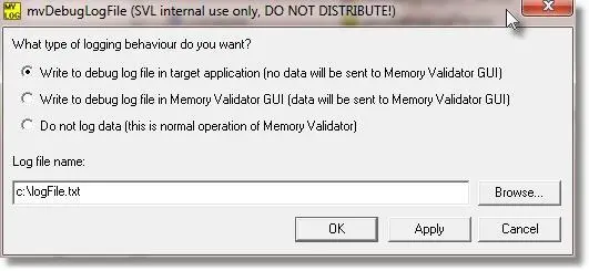 Memory Validator Debug Log File