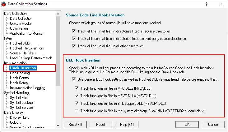 Bug Validator Settings Hook Insertion Include MFC, CRT, STL