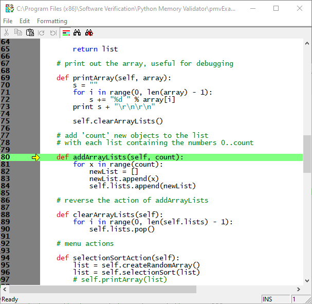 Python Memory Validator source code detail