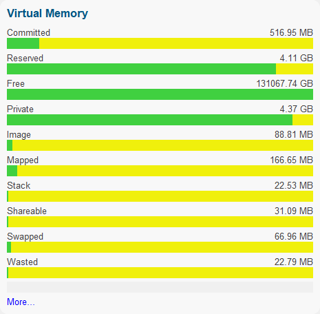 Virtual memory validator virtual memory statistics