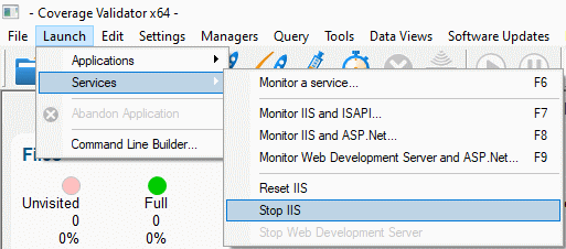 Coverage Validator ISAPI stop IIS