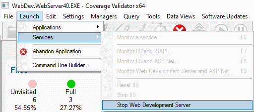 Coverage Validator ASP.Net stop Web Development Server
