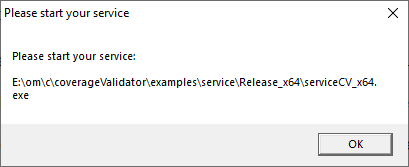 Coverage Validator start your service.