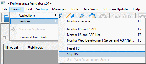 Performance Validator ISAPI stop IIS