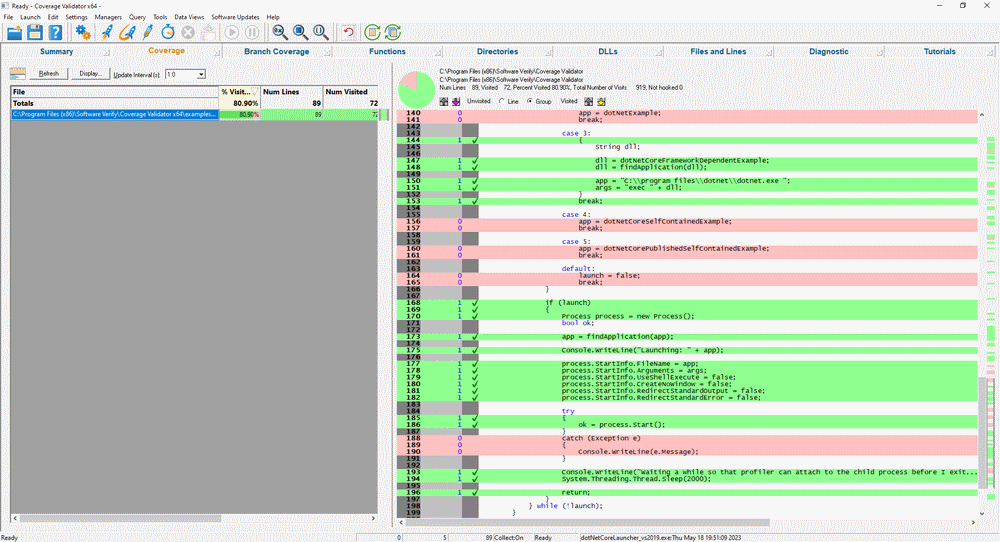 Coverage Validator self contained results