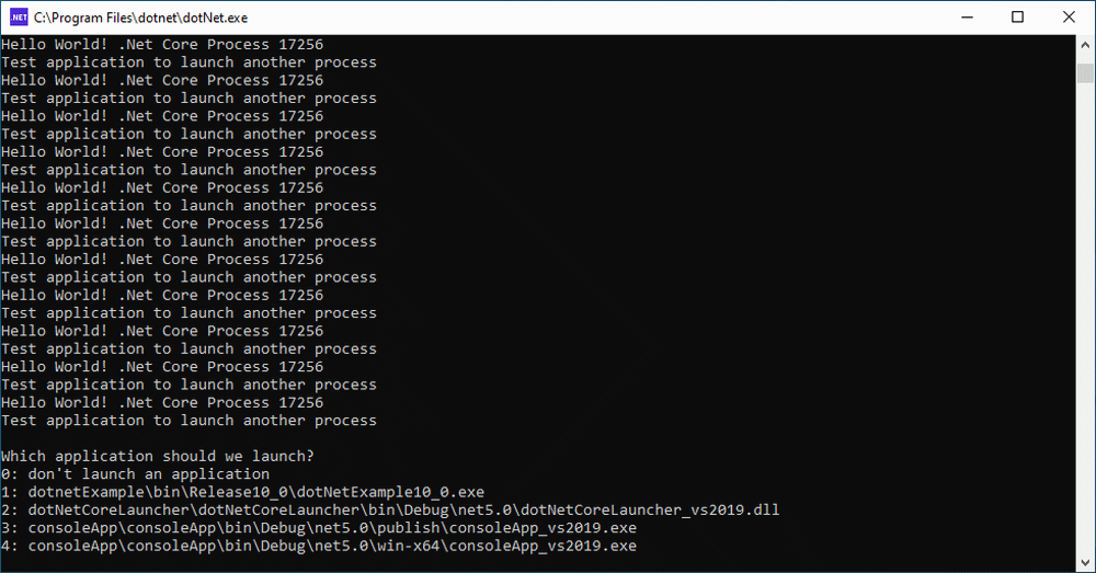 .Net Launcher, choose an application to launch