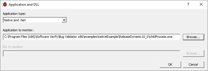 Bug Validator native and .Net Application and DLL child process