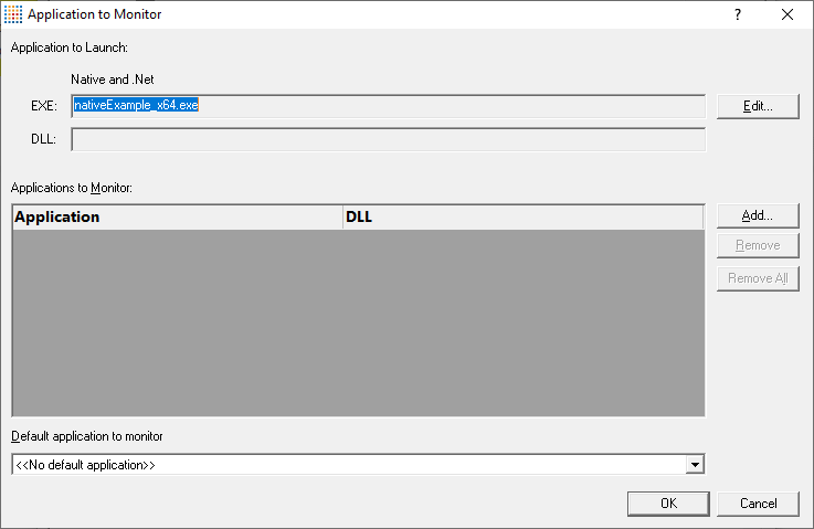 Memory Validator native and .Net application to monitor dialog