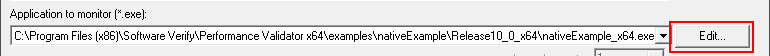 Performance Validator edit application to monitor 
