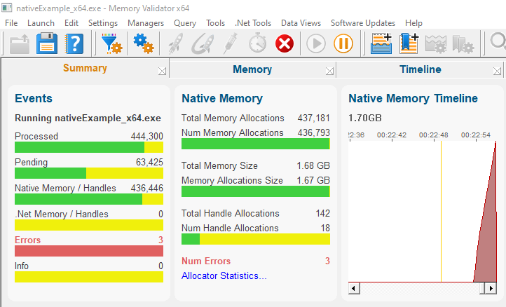 Memory Validator allocating memory after a watermark